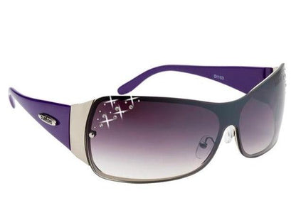 Designer Diamante Wrap Around Big womens sunglasses UV400 Purple/Silver/Smoke Gradient Lens Diamond Eyewear di153-5__57427.1514409068