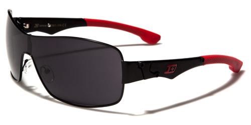 Large Mens Retro Wrap Around Shield Sunglasses Y2K Black Red Dark Smoke Lens Dxtreme dxt1330b