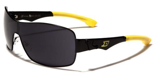 Large Mens Retro Wrap Around Shield Sunglasses Y2K Black Yellow Dark Smoke Lens Dxtreme dxt1330c