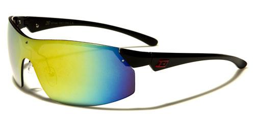 Designer Big Wrap Around Sports Mirrored Sunglasses for Men Black Red Logo Multi Color Mirror Lens Dxtreme dxt1348c