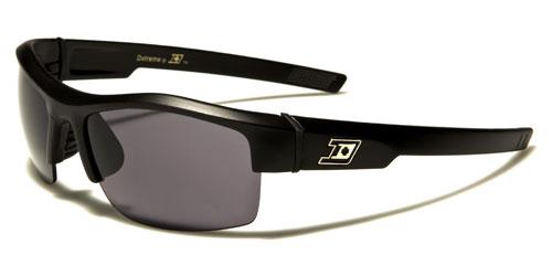 Designer Mirror Semi Rimless Sports Wrap Sunglasses For Men Matt Black Silver Logo Smoke Lens Dxtreme dxt5298b