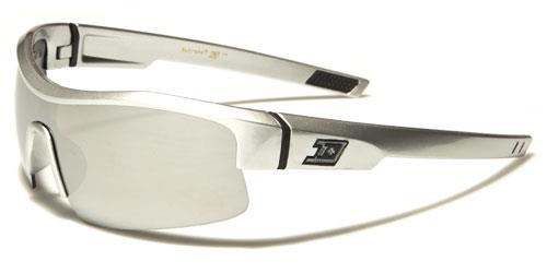 Designer Semi Rimless Sports Wrap Sunglasses For Men Silver Silver Logo Silver Mirror Lens Dxtreme dxt5304c