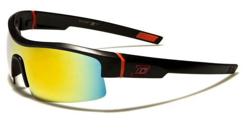 Designer Semi Rimless Sports Wrap Sunglasses For Men Black Red Logo Multi Colour Mirror Dxtreme dxt5304d