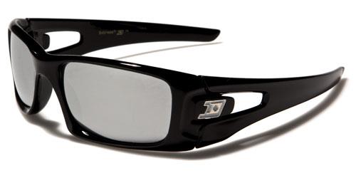 Dxtreme wrap around Mirrored Sunglasses Black White Logo Silver Mirror Lens Dxtreme dxt5318cmb