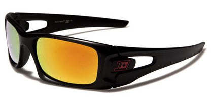 Dxtreme wrap around Mirrored Sunglasses Black Red Logo Orange Mirror Lens Dxtreme dxt5318cmc