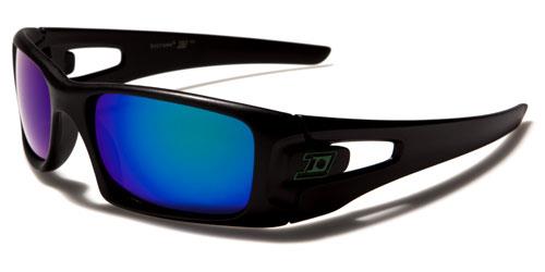 Dxtreme wrap around Mirrored Sunglasses Black Green Logo Green Blue Mirror Lens Dxtreme dxt5318cme