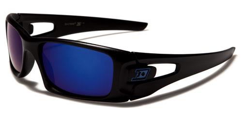 Dxtreme wrap around Mirrored Sunglasses Black Blue Logo Blue Mirror Lens Dxtreme dxt5318cmf