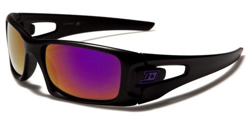 Dxtreme wrap around Mirrored Sunglasses Black Purple Logo Purple Orange Mirror Lens Dxtreme dxt5318cmg