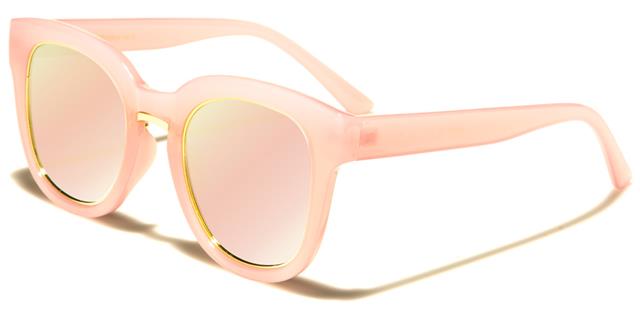 Womens Retro Round Classic Sunglasses Pink Gold Pink Mirror Lens Eyedentification eyed11016d