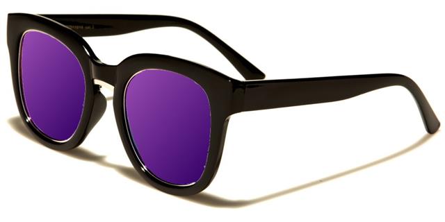 Womens Retro Round Classic Sunglasses Eyedentification eyed11016h Black Gold Purple Mirror Lens