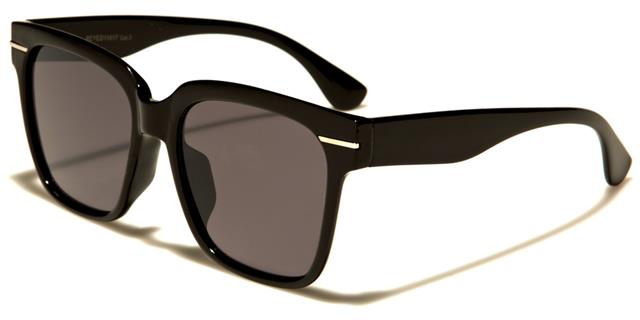 Designer Square Retro Mirrored Sunglasses for Women Black/Black Smoke Lens Eyedentification eyed11017a
