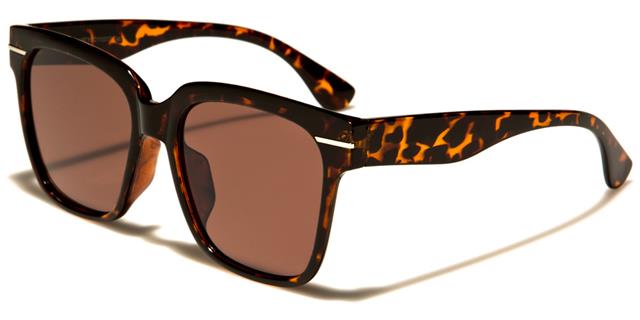 Designer Square Retro Mirrored Sunglasses for Women Brown/Brown Lens Eyedentification eyed11017b