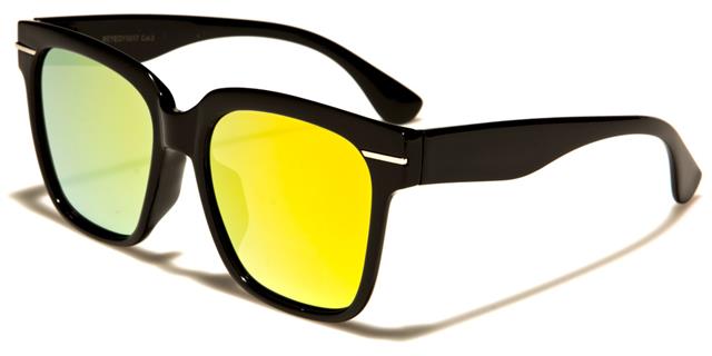 Designer Square Retro Mirrored Sunglasses for Women Black/Orange Mirror Lens Eyedentification eyed11017d