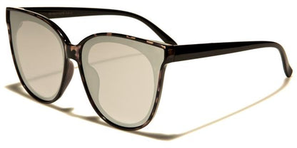 Mirrored Flat Lens Cat Eye Sunglasses for Ladies Black/Smoke Mirror Lens Eyedentification eyed11018a