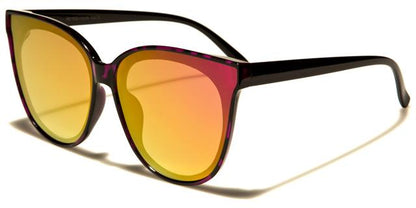 Mirrored Flat Lens Cat Eye Sunglasses for Ladies Black/Purple & Orange Mirror Lens Eyedentification eyed11018f