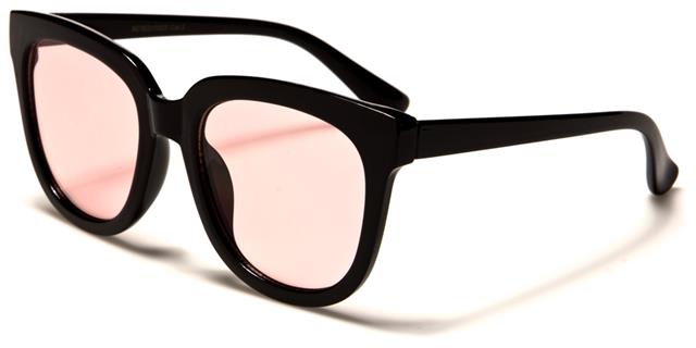 Designer Clear Coloured Lens Round Cat Eye Sunglasses for Women Eyedentification eyed11023b Black Clear Pink Lens