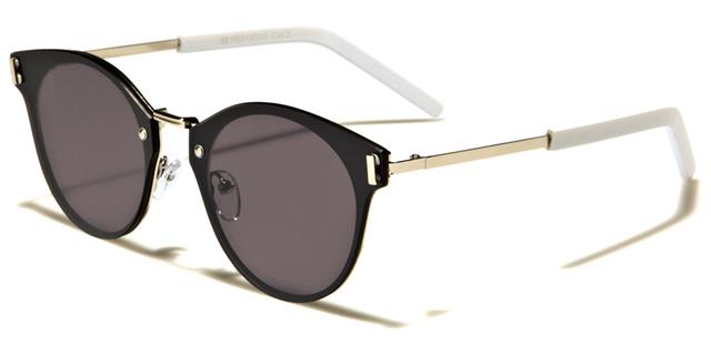 Modern Flat Mirrored Lens Round Sunglasses Unisex Silver/White/Smoke Lens Eyedentification eyed12010b
