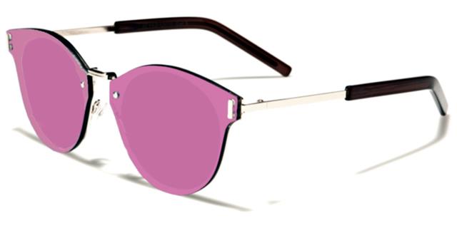 Modern Flat Mirrored Lens Round Sunglasses Unisex Gold/Brown/Pink Mirror Lens Eyedentification eyed12010f