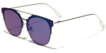 Designer Mirrored Flat Lens Sunglasses Unisex Silver/Purple Mirror Eyedentification eyed12013c