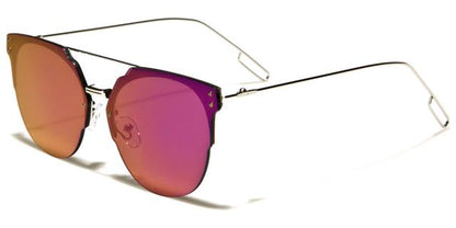 Designer Mirrored Flat Lens Sunglasses Unisex Silver/Pink Mirror Eyedentification eyed12013d