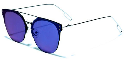 Designer Mirrored Flat Lens Sunglasses Unisex Silver/Blue Mirror Eyedentification eyed12013e
