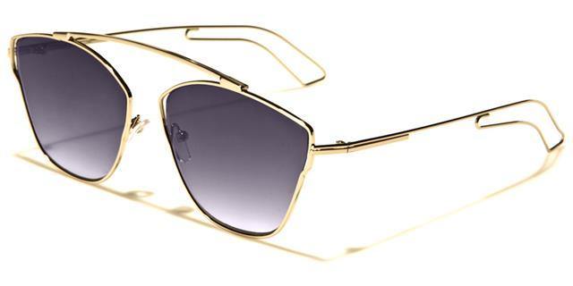 Women's Eyedentification Flat Mirrored Lens Cat Eye Sunglasses Silver Smoke Lens Eyedentification eyed12029a