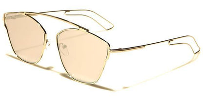 Women's Eyedentification Flat Mirrored Lens Cat Eye Sunglasses Silver Silver Mirror Lens Eyedentification eyed12029c