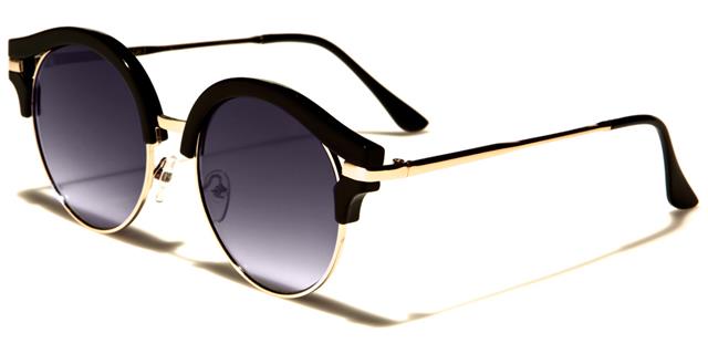 Light Weight Cute Ladies Cat Eye Sunglasses Eyedentification eyed13041a Black Gold Smoke Gradient Lens