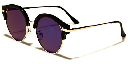 Light Weight Cute Ladies Cat Eye Sunglasses Black/Gold/Blue Mirror Lens Eyedentification eyed13041f
