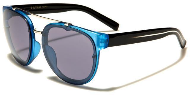 Designer Eyedentification Retro Classic Brow Bar Sunglasses Black/Blue/Smoke Lens Eyedentification eyed13045e