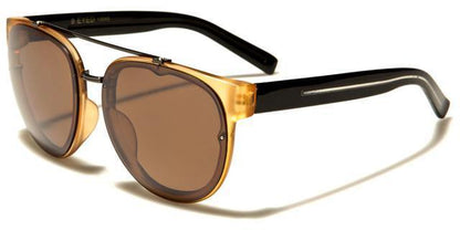 Designer Eyedentification Retro Classic Brow Bar Sunglasses Black/Light Brown Tint/Brown Lens Eyedentification eyed13045f