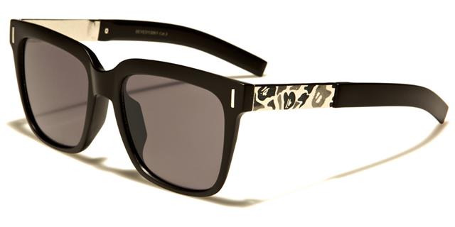 Designer Big Classic Sunglasses for Ladies and Women Gloss Black/Silver/Smoke Lens Eyedentification eyed13061b