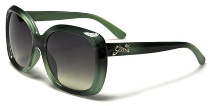 Designer Big Oval Butterfly Sunglasses for women Green & Black Smoke Lens Giselle gsl22072e