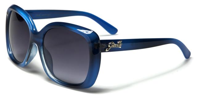 Designer Big Oval Butterfly Sunglasses for women Blue & Black Smoke Lens Giselle gsl22072f
