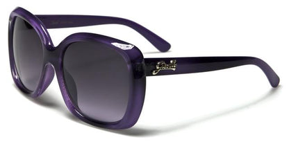 Designer Big Oval Butterfly Sunglasses for women Purple & Black Smoke Lens Giselle gsl22072g