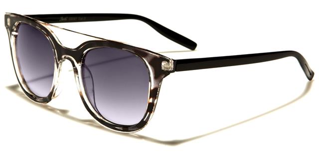 Women's Luxury Retro vintage Sunglasses Black & Clear Tortoise Black Arms Smoke Gradient L Giselle gsl22097c