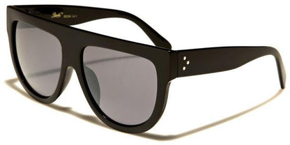 Women's Giselle Oversized flat top Sunglasses Black Black Smoke Lens Giselle gsl22126a