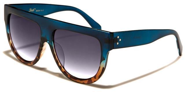 Women's Giselle Oversized flat top Sunglasses Blue & Tortoise Brown/Smoke Gradient Lens Giselle gsl22126c