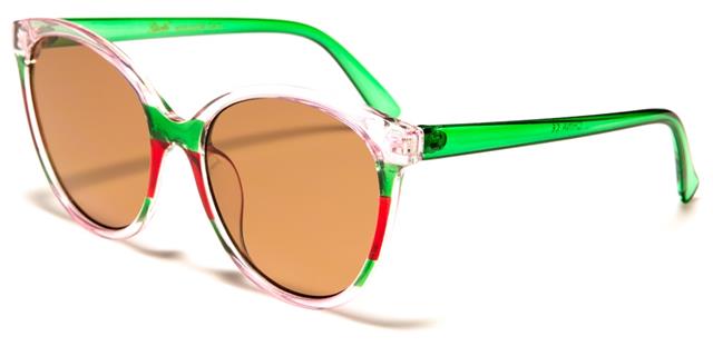 Round Red and Green Retro Cat Eye Sunglasses for Women Pink Green Red Brown Lens Giselle gsl22236c