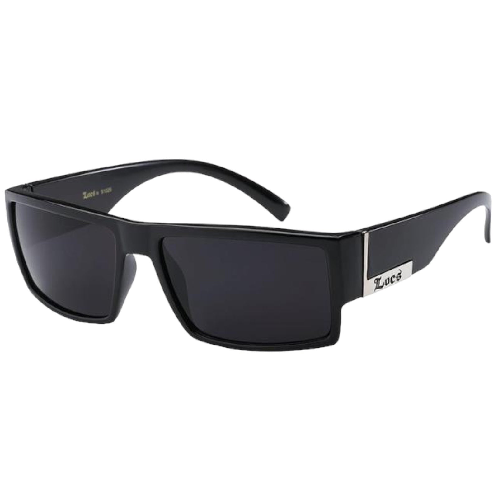 Designer Small Locs Black Flat Top Wrap Around Sunglasses for Men Gloss Black Smoke Lens Locs Shades image_030d4c66-6657-425f-84cb-c98c13870706