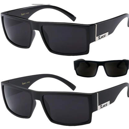 Designer Small Locs Black Flat Top Wrap Around Sunglasses for Men Locs Hardcore Shades image_1162805f-287b-4208-b945-a250cc729442