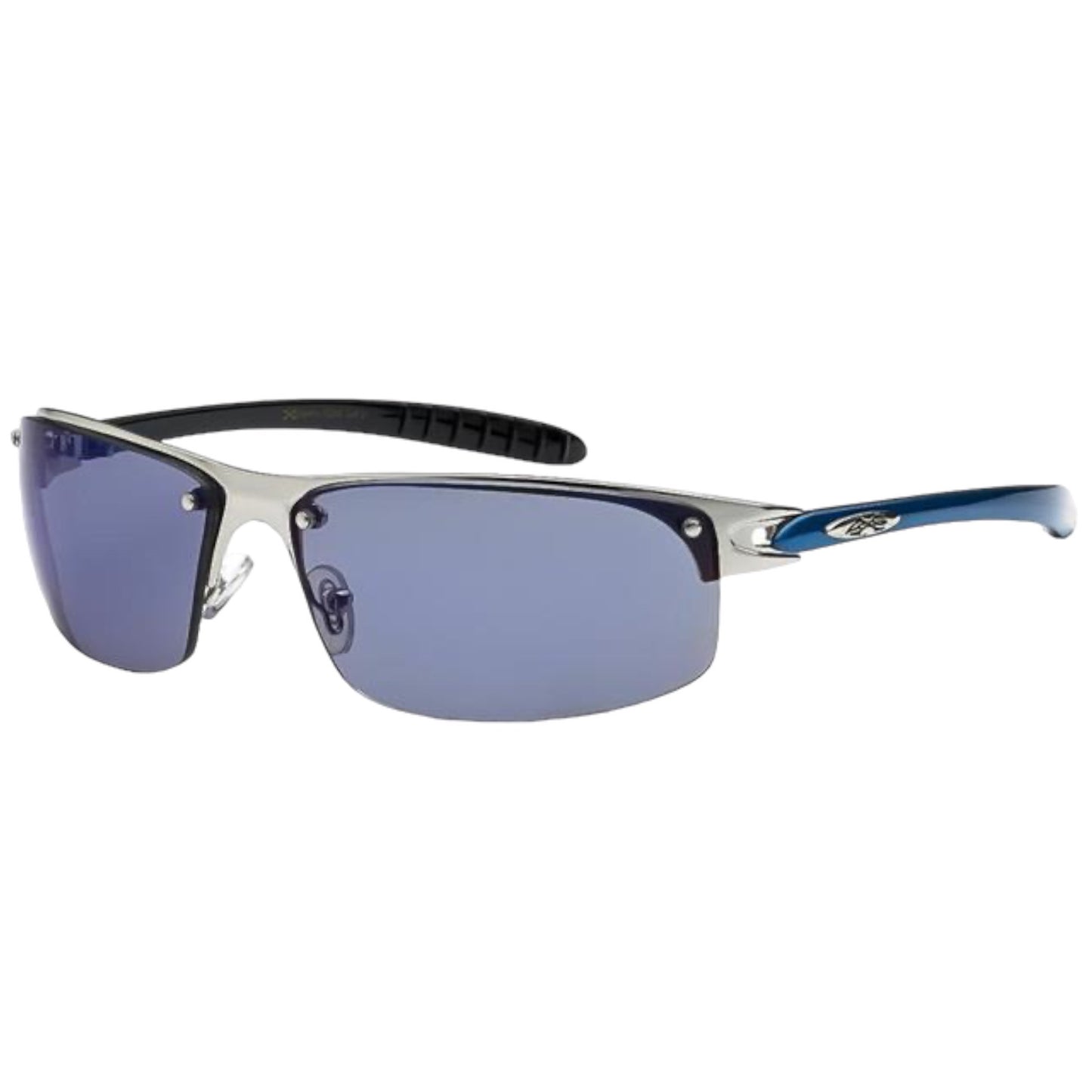 Xloop Semi-Rimless Sports Wrap Around Sunglasses Silver Blue Blue Mirror Lens x-loop image_365d6dff-189f-4fb9-9759-cb371b581f18