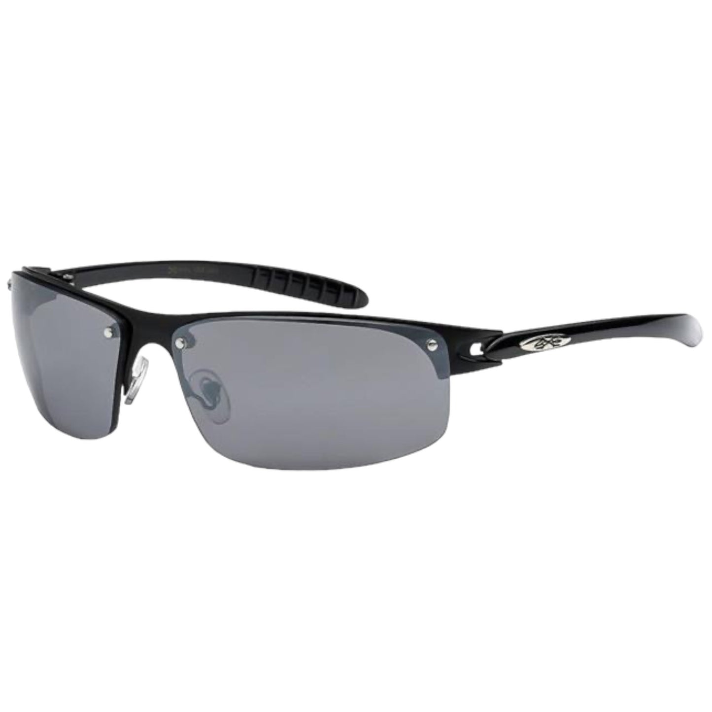 Xloop Semi-Rimless Sports Wrap Around Sunglasses Black Black Smoke Silver Mirror Lens x-loop image_9f464315-873a-4142-8f26-0edebe79524a