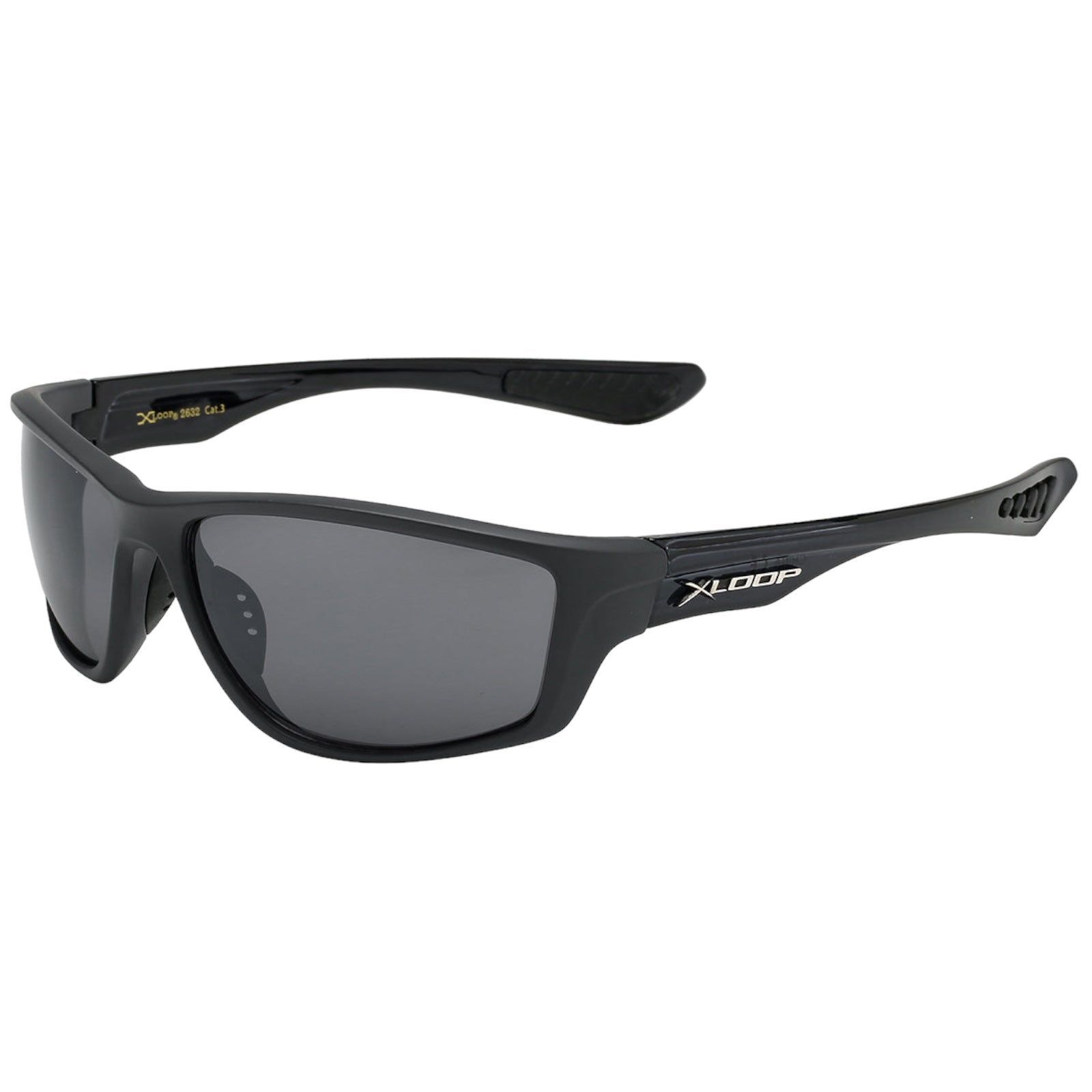 Men's X-Loop sports Sunglasses Mirrored Great for Running Cycling Gloss  Black/Smoke Lens