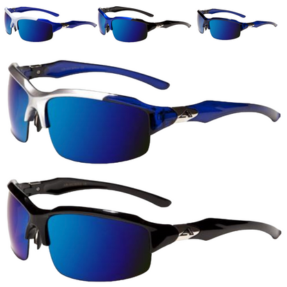 Arctic Blue Mirrored Sports Running Cycling Sunglasses SILVER BLUE