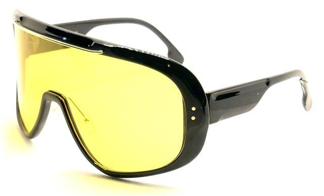 Mens Womens Oversized Wrap Shield Retro Sunglasses Black/Yellow Tint Lens Unbranded img_4943---copy