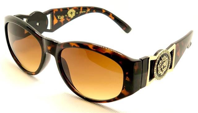 Designer Kleo Women's Sunglasses Dark Brown Leopard Gold Brown Gradient Lens Kleo img_5032