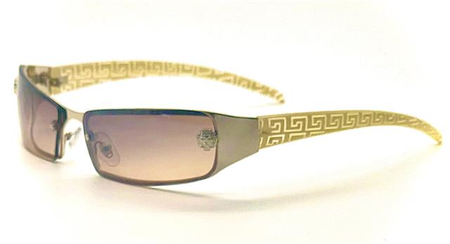 Small Designer Kleo Inspired Wrap Sunglasses For Women Cream Silver Brown Gradient Lens Kleo img_8900