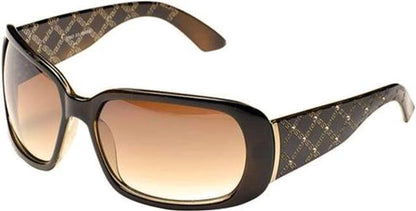 Women's Designer Oversized Wrap Around Diamante Jacquard Sunglasses UV400 Brown/Brown Gradient Lens Eyelevel jasmin-brown