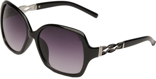 Women's Oversized Butterfly Shield Floral Sunglasses UV400 Black/Silver/Smoke Pink Gradient Lens Eyelevel julia-1